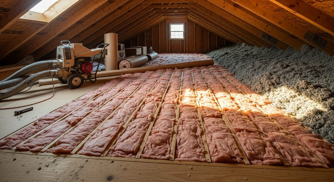 Insulation installation in an attic