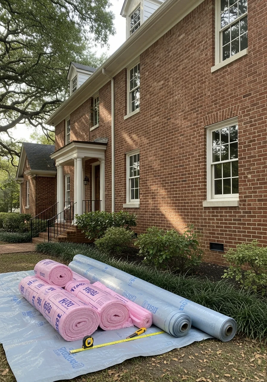 Contractor carefully working on exterior details of a Decatur home.